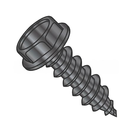 Usa Industrials Self-Drilling Screw, #12-14 x 1/2 in, Black Oxide 18-8 Stainless Steel Flange Hex Head BULK-SCRW-13317